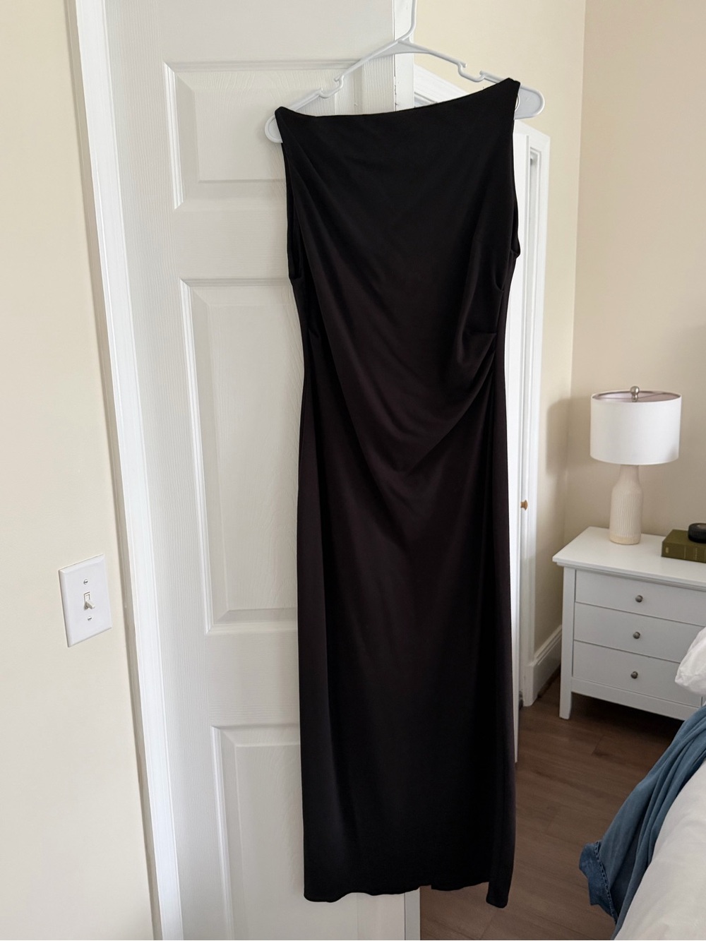 Lulu's Black Sleeveless Maxi Dress with Draped Back